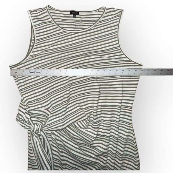 NWT TALBOTS COTTON SIDE TIE SHIFT DRESS - SUNDAY MORNING STRIPE XL Green / White - Picture 8 of 13